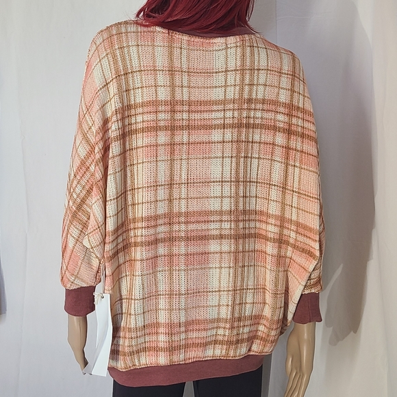💥4/$20 TAYLOR & SAGE Soft Plaid Oversized Sweater NWT - Picture 5 of 14